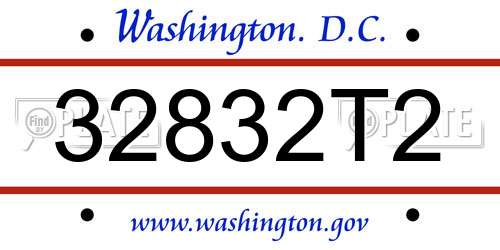 32832T2 District Of Columbia License Plate
