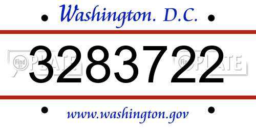 3283722 District Of Columbia License Plate