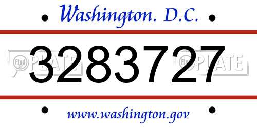 3283727 District Of Columbia License Plate