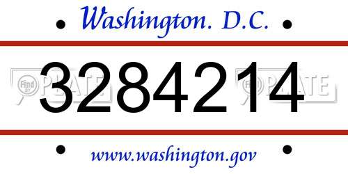 3284214 District Of Columbia License Plate