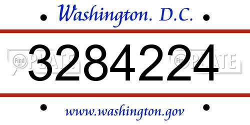 3284224 District Of Columbia License Plate
