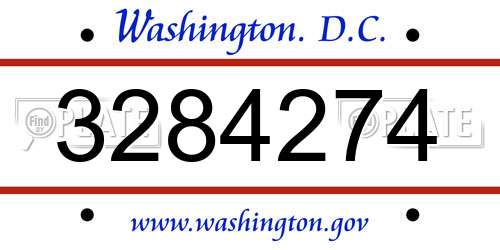3284274 District Of Columbia License Plate