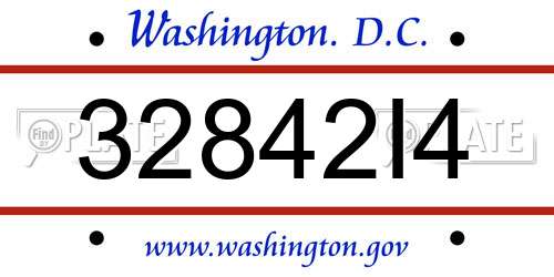 32842I4 District Of Columbia License Plate