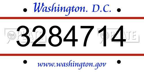 3284714 District Of Columbia License Plate