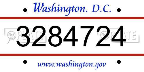 3284724 District Of Columbia License Plate