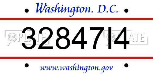 32847I4 District Of Columbia License Plate