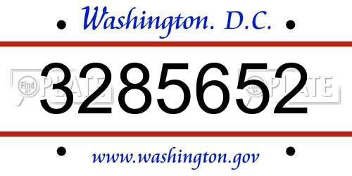 3285652 District Of Columbia License Plate