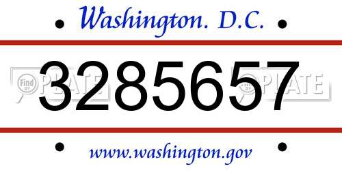 3285657 District Of Columbia License Plate