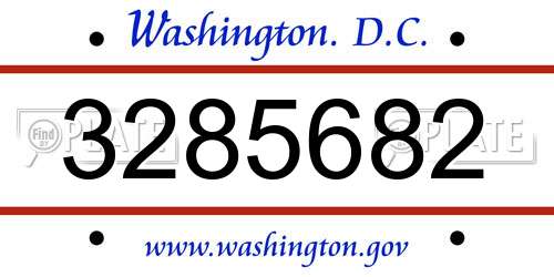 3285682 District Of Columbia License Plate