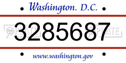 3285687 District Of Columbia License Plate
