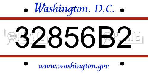 32856B2 District Of Columbia License Plate