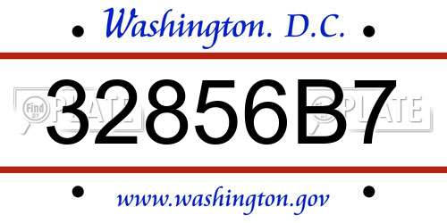 32856B7 District Of Columbia License Plate