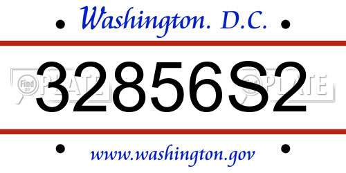 32856S2 District Of Columbia License Plate