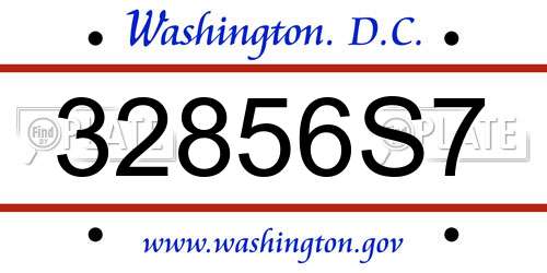 32856S7 District Of Columbia License Plate