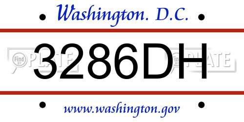 3286DH District Of Columbia License Plate