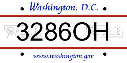 3286OH District Of Columbia License Plate