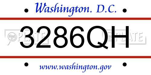 3286QH District Of Columbia License Plate