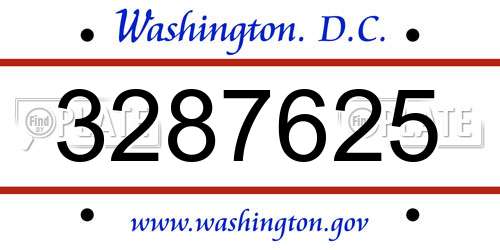 3287625 District Of Columbia License Plate