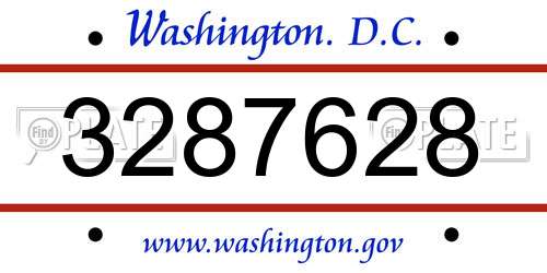 3287628 District Of Columbia License Plate