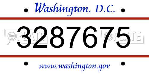 3287675 District Of Columbia License Plate