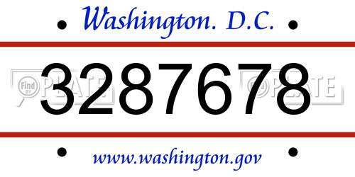 3287678 District Of Columbia License Plate