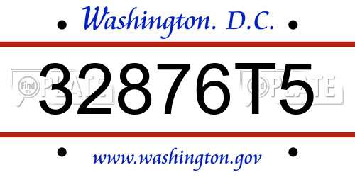 32876T5 District Of Columbia License Plate