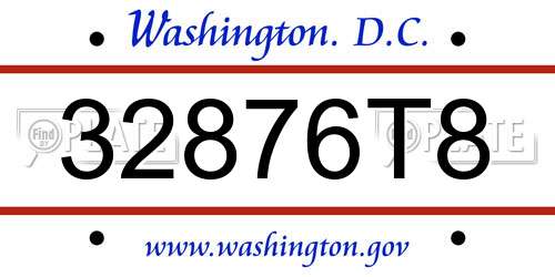 32876T8 District Of Columbia License Plate