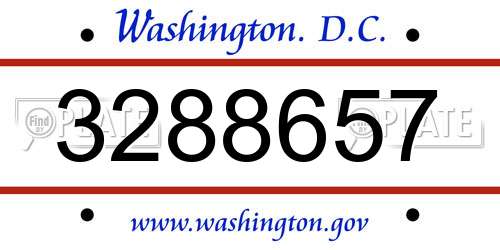 3288657 District Of Columbia License Plate