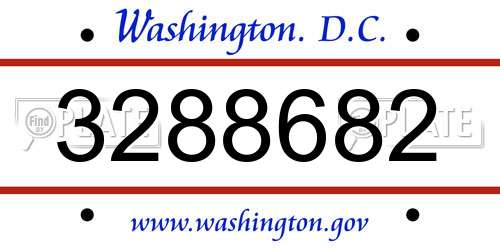 3288682 District Of Columbia License Plate