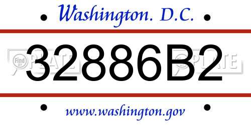 32886B2 District Of Columbia License Plate