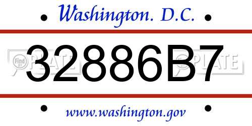 32886B7 District Of Columbia License Plate