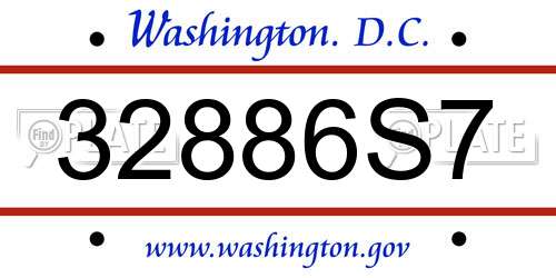 32886S7 District Of Columbia License Plate