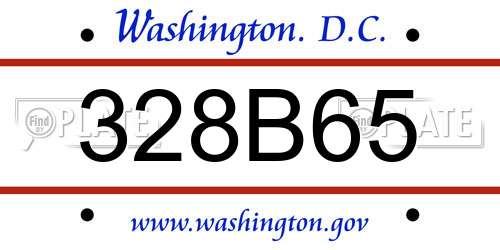 328B65 District Of Columbia License Plate