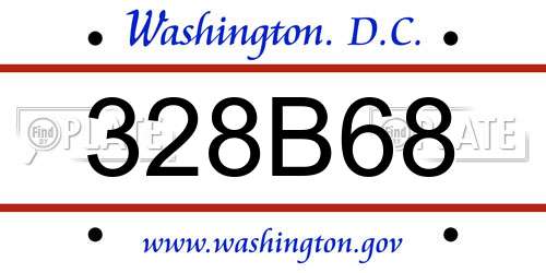 328B68 District Of Columbia License Plate