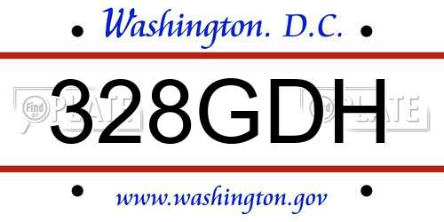328GDH District Of Columbia License Plate