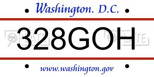 328GOH District Of Columbia License Plate