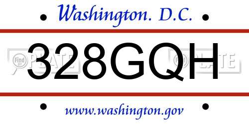 328GQH District Of Columbia License Plate