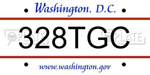 328TGC District Of Columbia License Plate