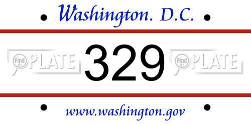 329 District Of Columbia License Plate