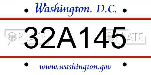 32A145 District Of Columbia License Plate