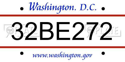 32BE272 District Of Columbia License Plate