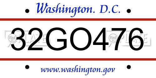 32GO476 District Of Columbia License Plate