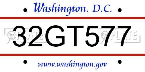 32GT577 District Of Columbia License Plate