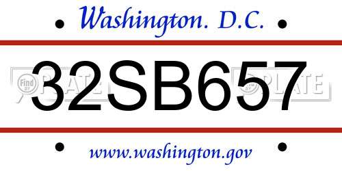 32SB657 District Of Columbia License Plate