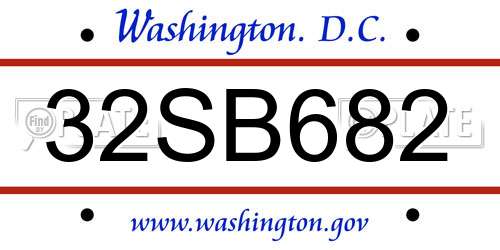 32SB682 District Of Columbia License Plate