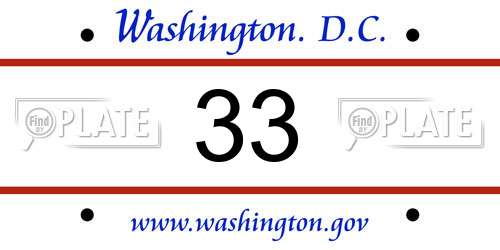 33 District Of Columbia License Plate