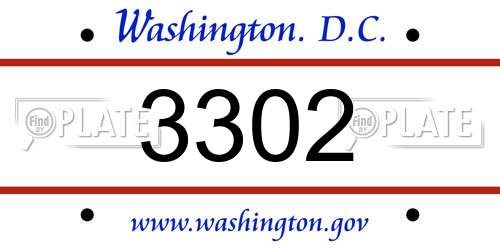 3302 District Of Columbia License Plate