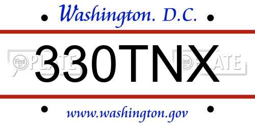330TNX District Of Columbia License Plate