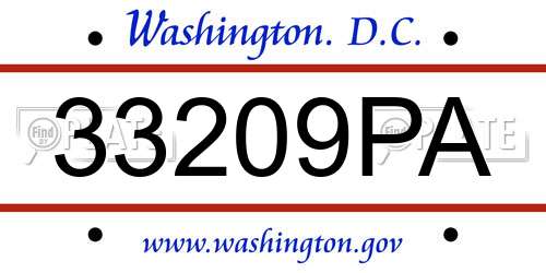33209PA District Of Columbia License Plate