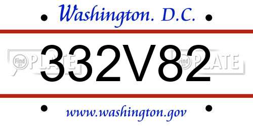 332V82 District Of Columbia License Plate